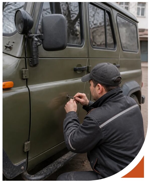 Профессиональное вскрытие автомобиля УАЗ без повреждений в Выборге